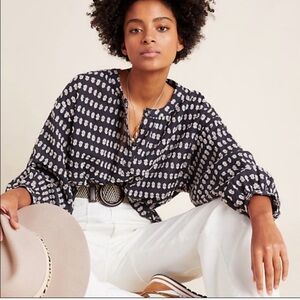 Anthropologie Pilcro Tavi Textured Button-Down Blouse